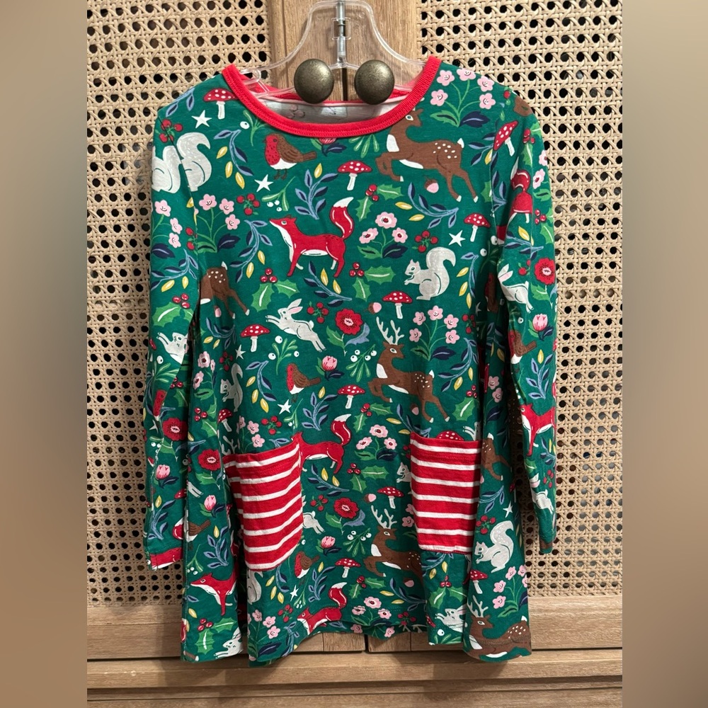 Mini Boden Festive Tunic Dress w/ Pocket Size 5-6Y